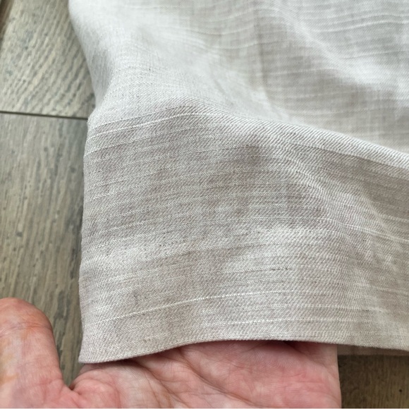 H&M Natural Linen Blend High Rise Wide Leg Cropped Pant Sz 16 - Picture 3 of 5